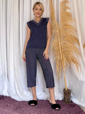 Pijama Cristina Poá Azul