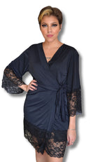 Robe Orquídea Preto Curto
