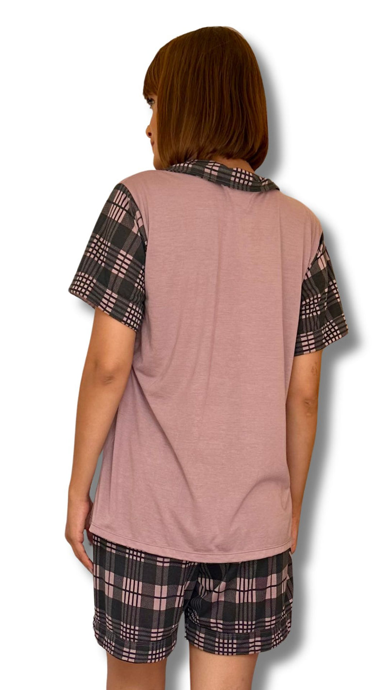 Pijama Marta Lilás Xadrez