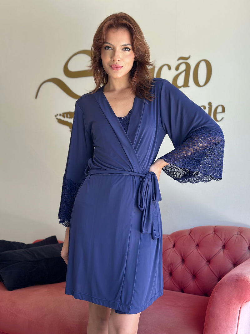 Robe Lavanda Azul Marinho