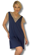 Camisola Miss Dayse Azul com nude