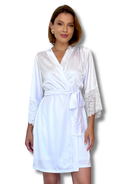 Robe Lavanda Cetim Curto Branco
