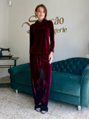 Pijama Veludo Vinho