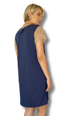 Camisola Miss Dayse Azul com nude