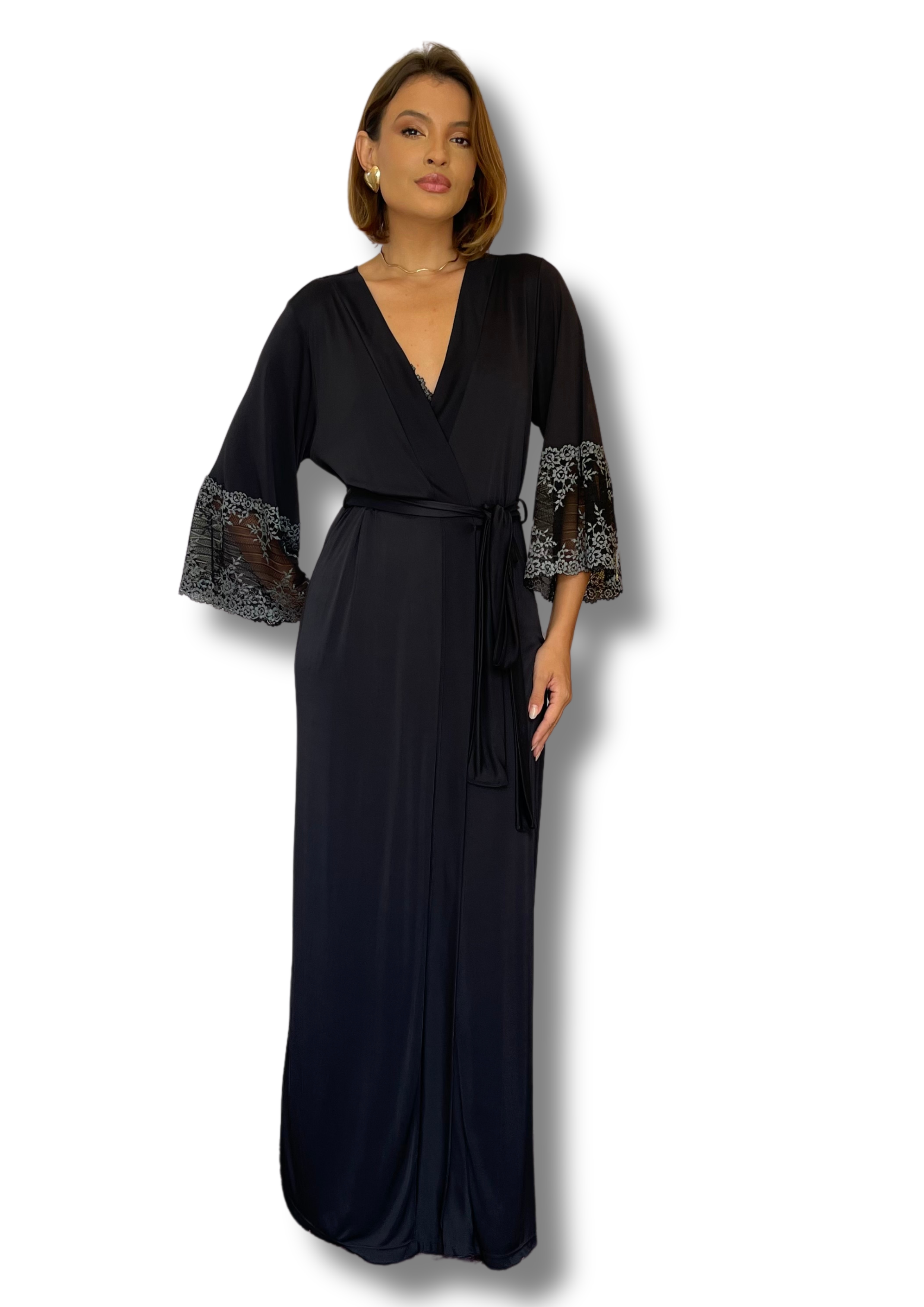 Lebollo Robe Robe longo Grafite Lavanda