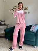 Pijama Edna Veludo  Rose