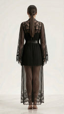 Robe Renda Francesa com Franjas Longo
