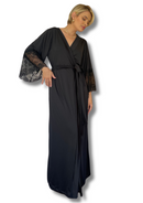 Robe longo lavanda preto