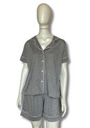 Pijama Marta Cinza Claro com rosa