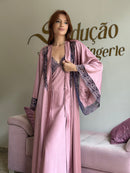 Robe Super Sino Longo Rose com Azul