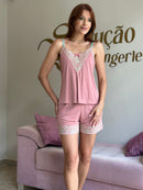 Short Doll Tata Rose com Verde