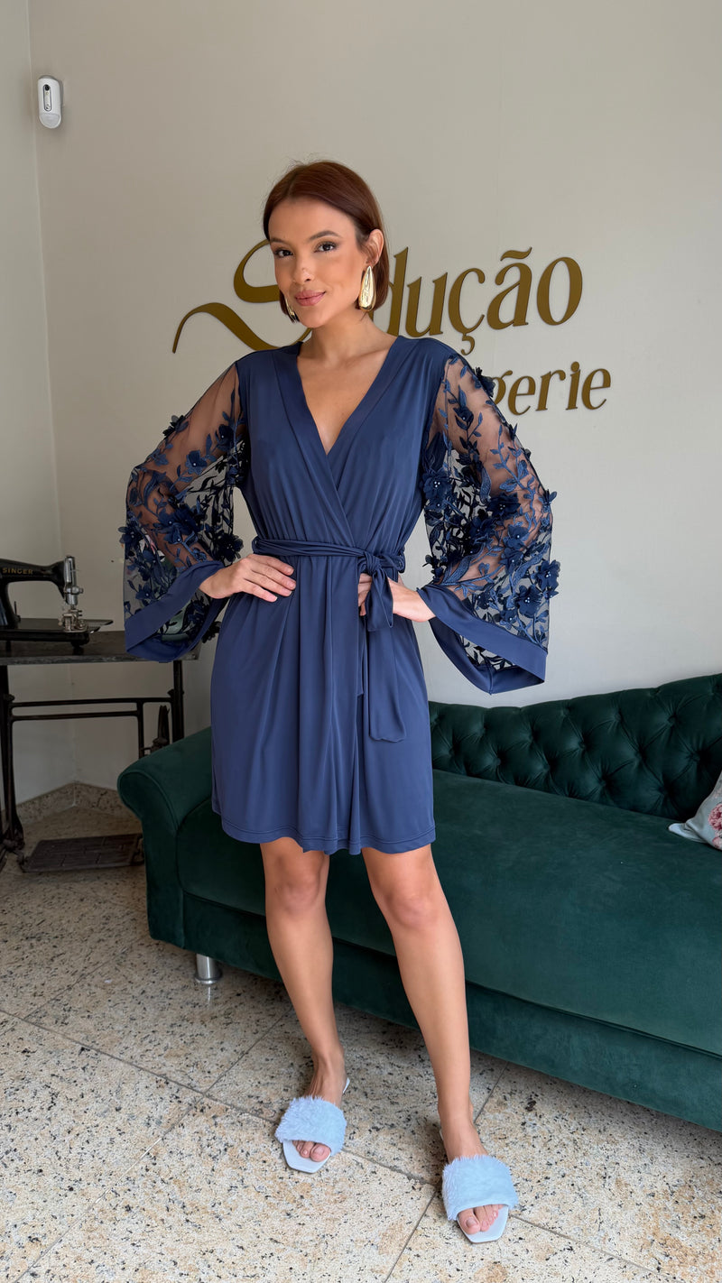 Robe Curto Tule Marinho