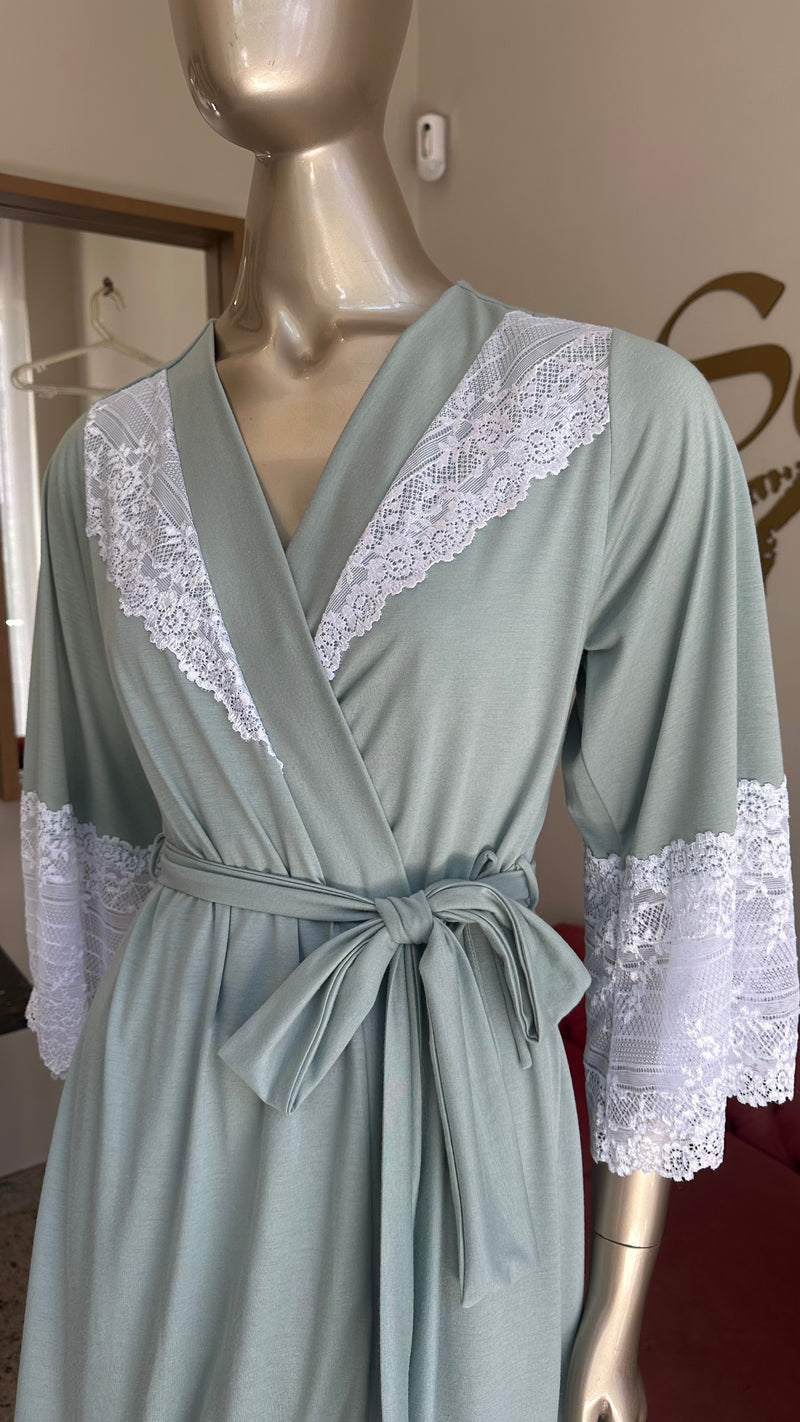 Robe Lavanda Malha Verde