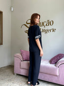 Pijama Tatiane Preto com Branco