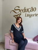 Pijama Tatiane Preto com Branco