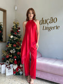 Pijama Cetim Assimétrico Vermelho