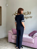 Pijama Tatiane Preto com Branco