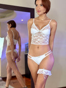 Conjunto s/b Branco Rendado