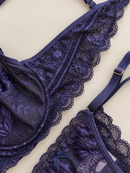 Conjunto Tule Bordado Azul