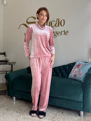 Pijama Edna Veludo  Rose