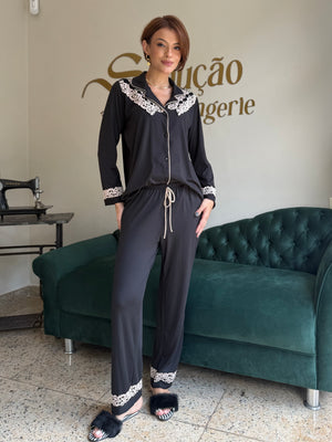 Pijama Lúcia Helena Preto