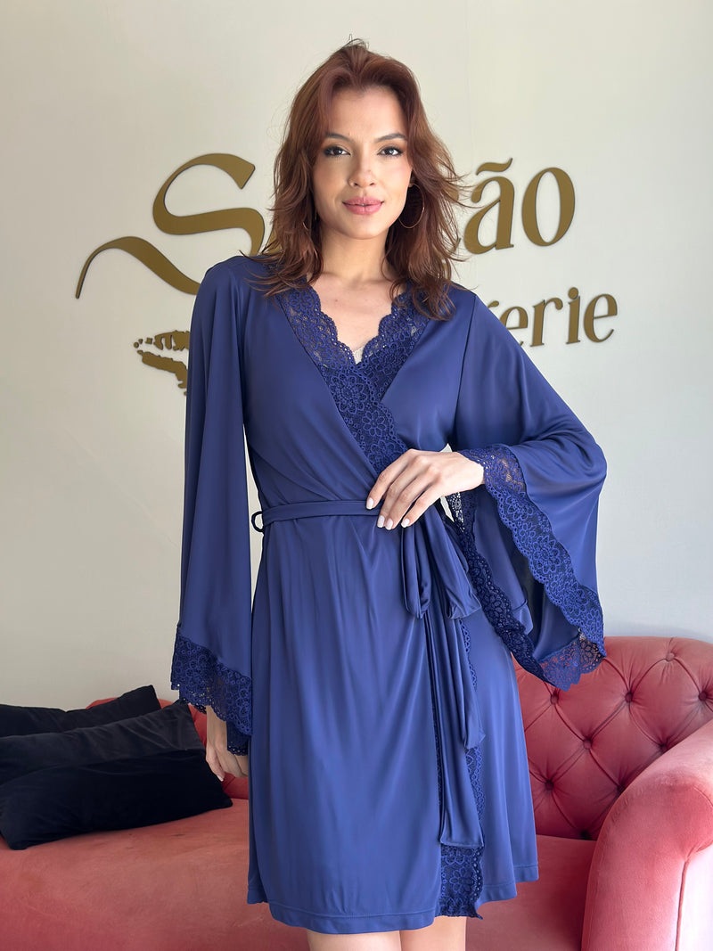 Robe Super Sino Curto Azul-marinho