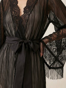 Robe Renda Francesa com Franjas Curto