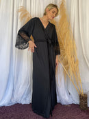 Robe longo lavanda preto