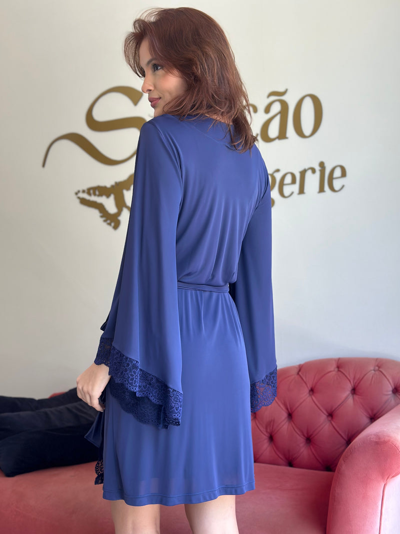 Robe Super Sino Curto Azul-marinho
