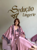 Robe Super Sino Longo Rose com Azul