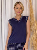 Pijama Cristina Poá Azul