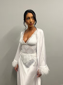 Robe Longo Cetim Plumas