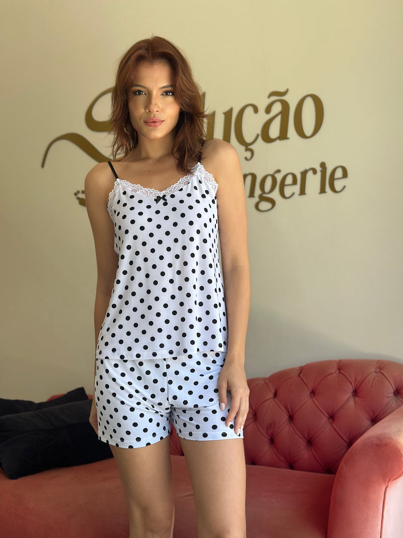 Short Doll Cecília Poá Branco