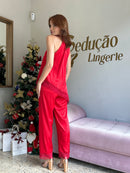 Pijama Cetim Assimétrico Vermelho