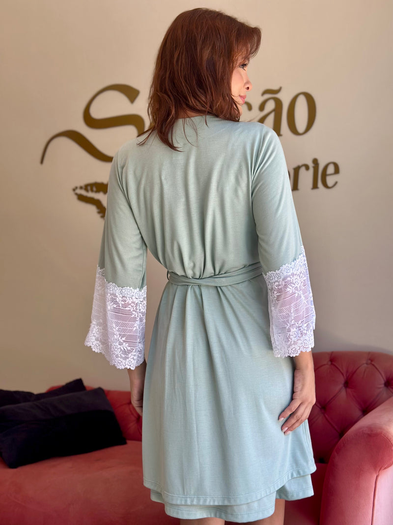 Robe Lavanda Malha Verde