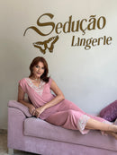 Pijama Cristina Rose e Verde