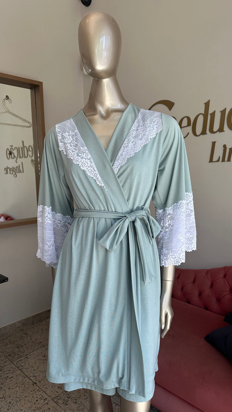 Robe Lavanda Malha Verde