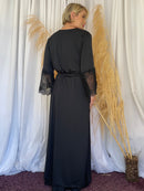 Robe longo lavanda preto