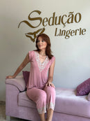 Pijama Cristina Rose e Verde