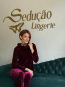 Pijama Veludo Vinho