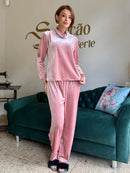 Pijama Edna Veludo  Rose