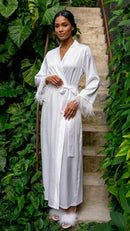 Robe Longo Cetim Plumas