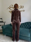 Pijama Veludo Marrom