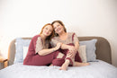 Pijama liganete vinho com nude