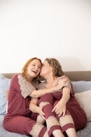 Pijama liganete vinho com nude