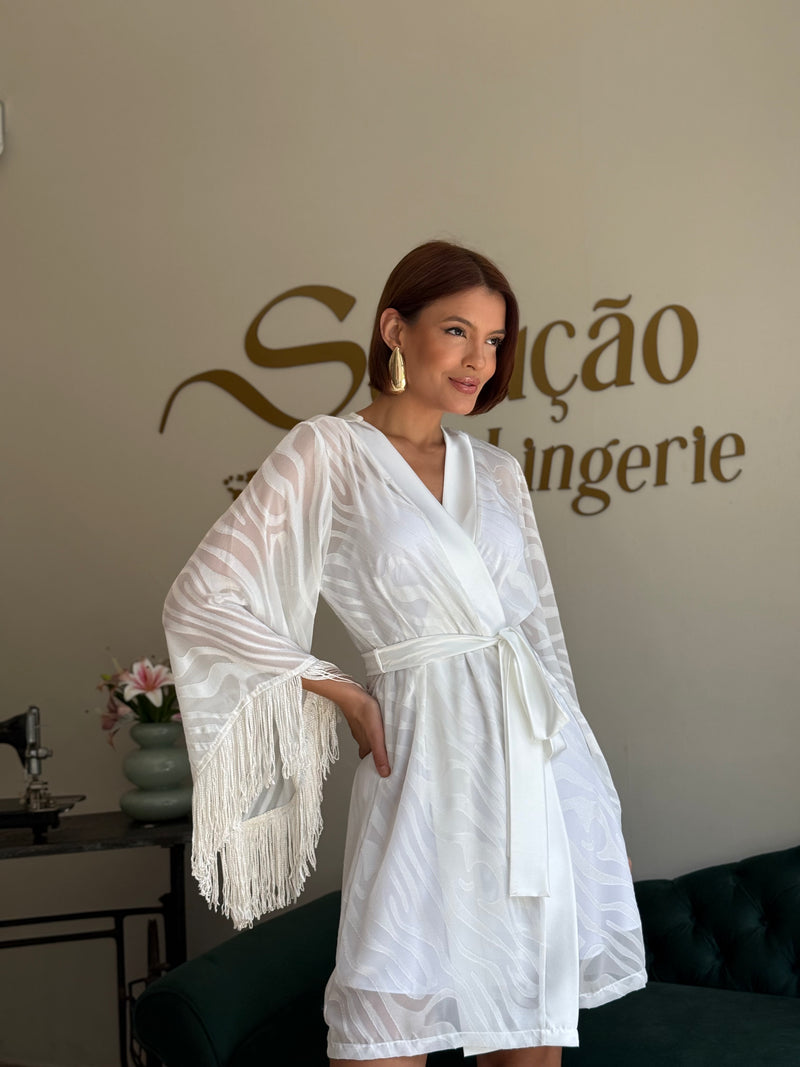 Robe Curto Devorê e franjas