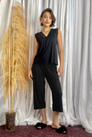 Pijama Cristina poá preto