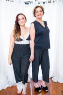 Pijama Cristina poá preto