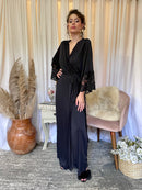 Robe longo lavanda preto