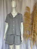 Pijama Marta Cinza Claro com rosa